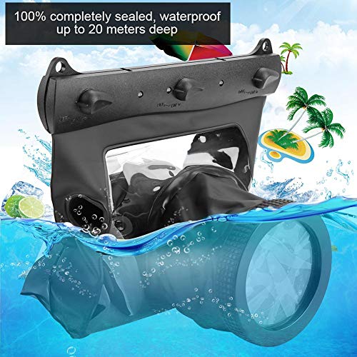 Custodia Protettiva Impermeabile da 20 M per Fotocamere DSLR, Custodia Subacquea Protettiva per Fotocamera Sportiva All'aperto, per Nuoto, Surf, Snorkeling (Nero)