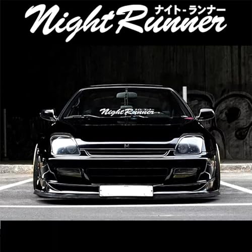 Night Runner Car Sticker Decal, Truck, Windshield Banner Sticker, 20 X 4 Inches - Solid White (Only Fonts) Vinyl #TOP1