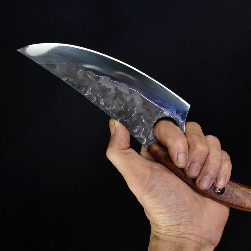 Meat Cleaver, Hand-forged kitchen knife Small scimitar boning knife domestic fruit knife outdoor slice fish cutting meat slaughtering knife (Color : G-cd28)