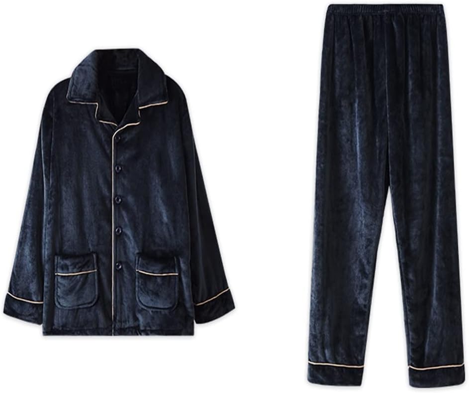 Winter Thickening and Velvet Warm Men's Autumn and Flannel Size Home Clothes
