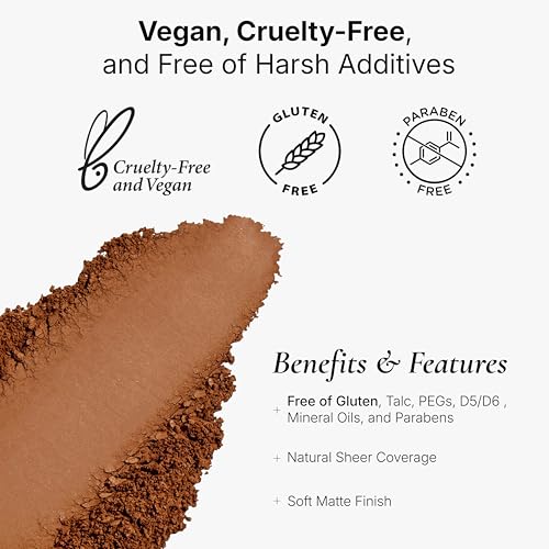 Image of Luna Magic Soft Perfection Pressed Powder Foundation with Vitamin E, Cocoa Butter & Shea Butter for Sheer Coverage & Matte Finish - IPSY Featured, Vegan & Cruelty-Free Face Cosmetics - Deep - 6g