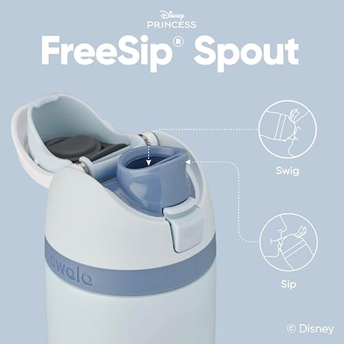 Miniatura 2 de Owala Disney Princess FreeSip - Botella de agua aislada de acero inoxidable con popote para deportes y viajes, botella de agua deportiva sin BPA, 24