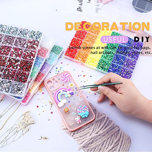 Belicey 22800Pcs Rainbow Rhinestones For Nails Flatback Resin Crystal Nail Rhinestones Round Beads Gems Multi Sizes Rhinestones 3D Nail Crystals For Nail Art Diy Crafts Clothes Shoes Jewelry #TOP2