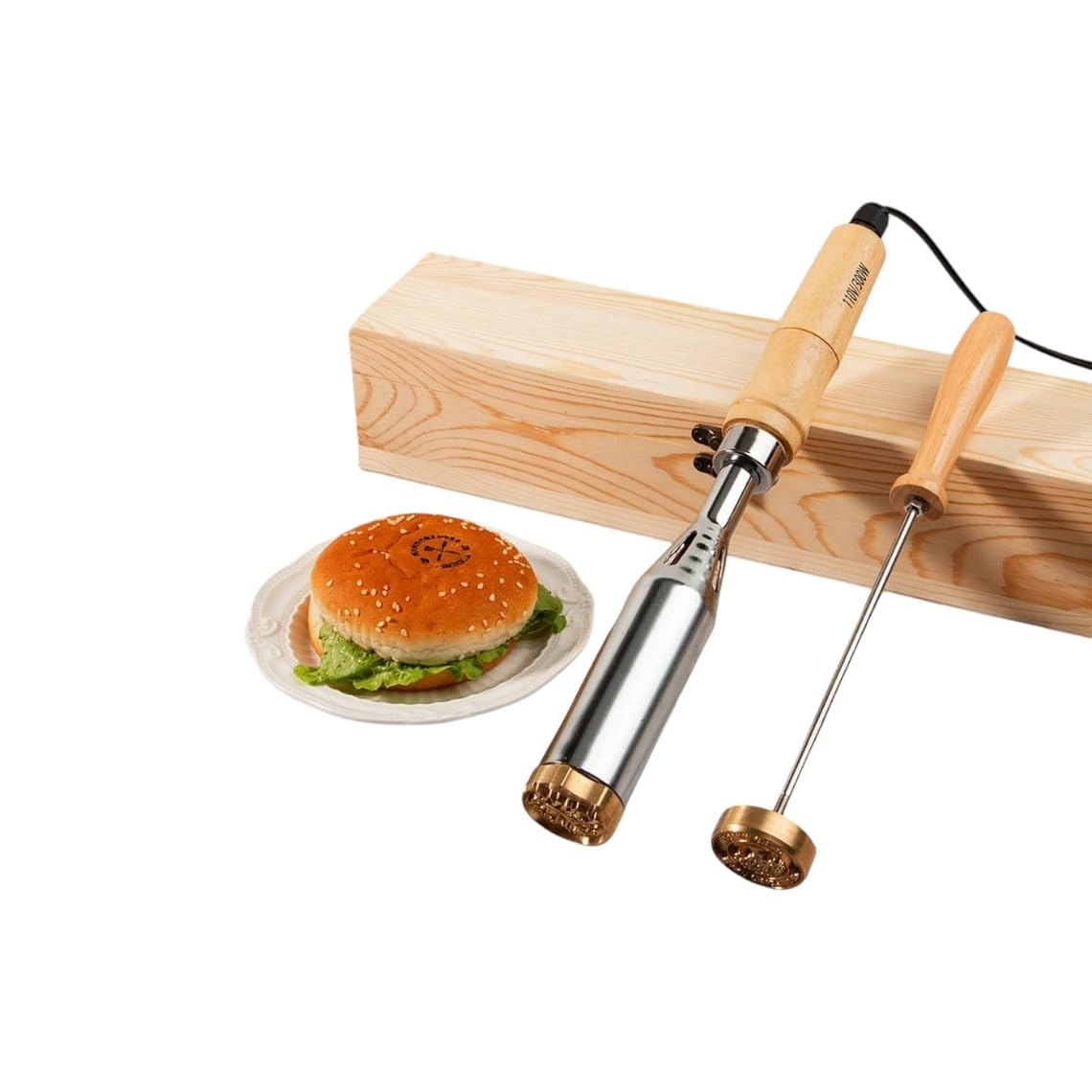 Stamp for Burger - Custom Electric Food Branding Iron, Brass Logo Stamps, Personalized Steak Branding, Food Irons for Hamburger Bread BBQ Meat Coconut