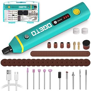 OGETO Cordless Rotary Tool, 3.6V USB Rechargeable Multifunction Tool Set Potable Mini Rotary Multi Tools for DIY Work Engraving Grinding Polishing 5000 to 15000RPM(Potable Box Packaged)