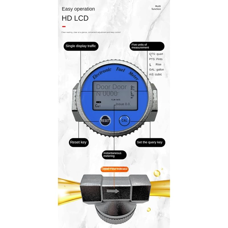 Caudalímetro, Medidor de flujo DN20MM electrónico alta precisión, aceite indicador combustible digital metanol