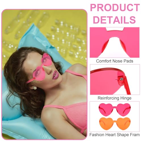 Image of Heart Sunglasses 12 /18 /24 Pcs Heart Shaped Glasses for Women Cute Funny Party Glasses Party Favors Accessories