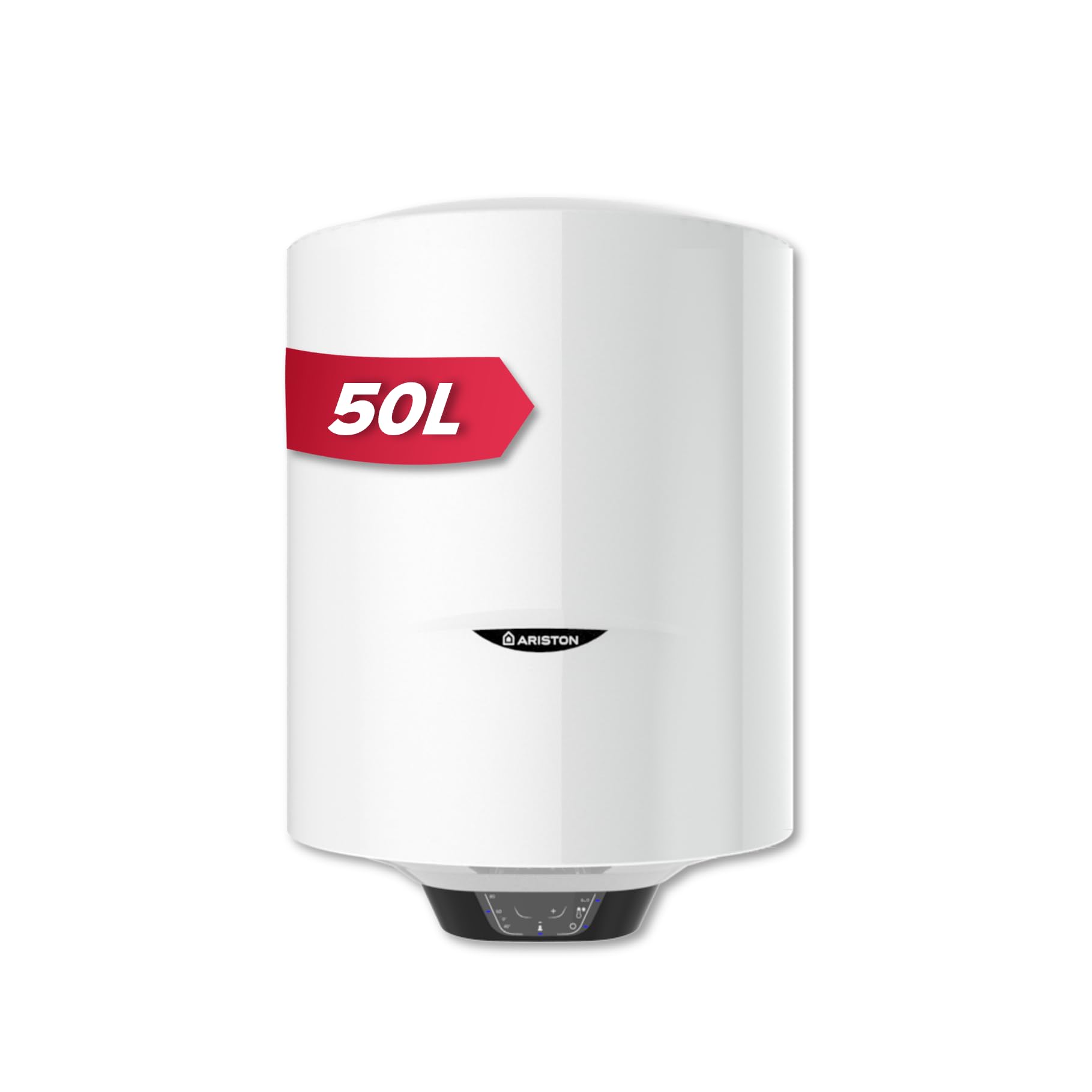 Ariston PRO 1 ECO, Scaldabagno elettrico verticale da parete 50 litri, diametro 450 mm - 15% di risparmio con la funzione Eco Evo - Progettato e realizzato per essere installato in Francia, Bianco