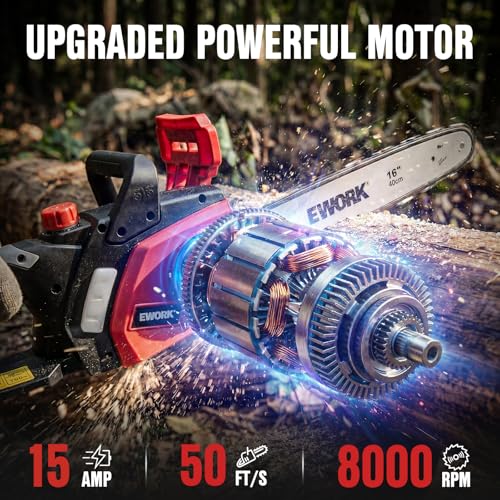 EWORK 15-Amp 16-Inch Electric Chainsaw