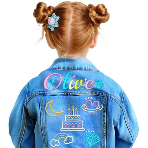 Personalized Denim Jacket for Kids with Embroidered Name/Patch