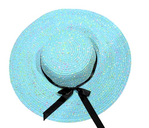 Image of Summer Medium Brim Floppy Beach Straw Hats for Women