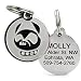 Designer Personalized Cat & Dog ID Tags. Stainless Steel Pet ID Tag, Custom Engraved with 4 Lines of Text – Unique, Stylish, Fun - Bone, Crown, Smiley Cat, Starry Moon Cat, Robo Dog, Bat Dog