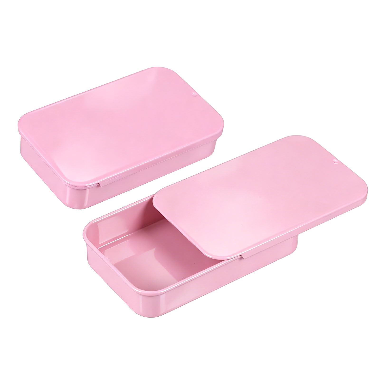 Boîtes de rangement en métal rose haut de gamme : coffrets uxcell vides rectangulaires, 4 pièces
