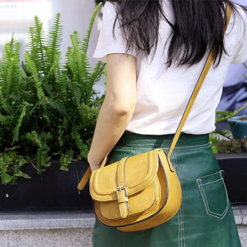 Image of AFKOMST Crossbody Bags for Women,Small Saddle Purse and Boho Cross Body Handbags,Vegan Leather