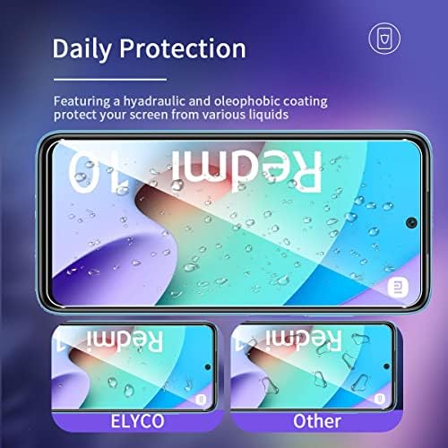 ELYCO for Xiaomi Redmi 10 4G Screen Protector 2 Pack Tempered Glass + 2 Pack Camera Lens Protector, HD Clear Tempered Glass Film, 9H Hardness Bubble-Free Anti-Scratch Screen Protector