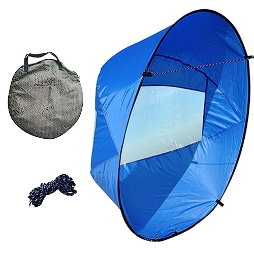 Kayak Wind Sail, Portable Foldable Durable Wind Sail with Transparent Window for Kayak Canoes (Blue) by Kakalote - Used condition - US$27.18