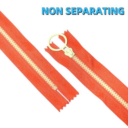Troyune 20pcs Resin Zippers with #3 Lifting Ring Pulls 12inch Close-end for Sewing, Nylon Plastic Bulk Zippers for DIY Tailor Sewing Craft Bags Garment Clothing, Mixed 10 Color - Thumbnail 4