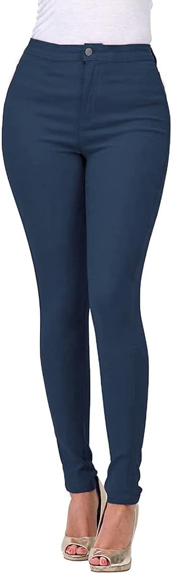 Womens High-Rise Skinny Jeans Stretch Shaping Pull-up Jegging Slim Denim Pencil Pants Ladies Casual Trousers