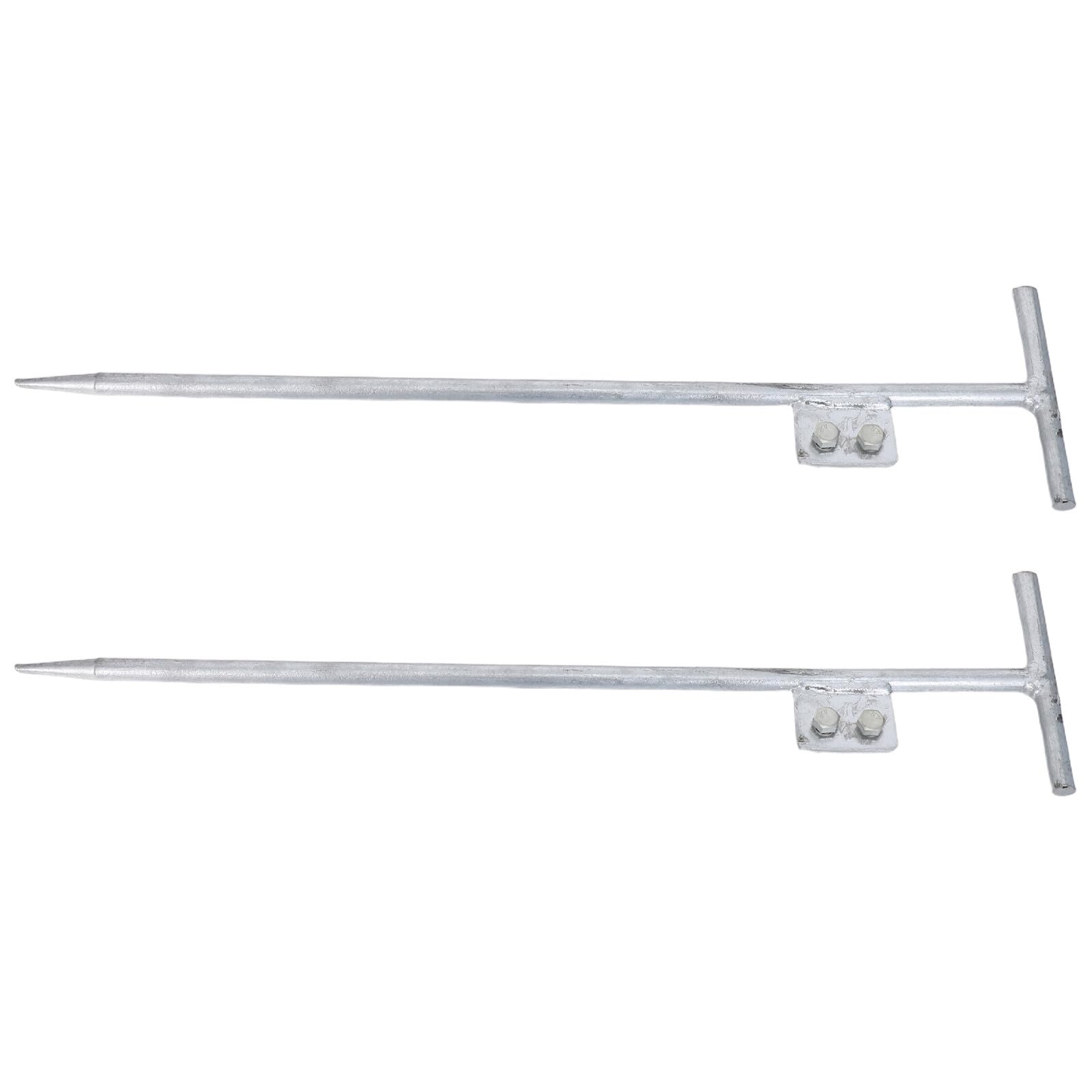 DOITOOL Picchetti di Messa a Terra Zincati a T 12X500Mm Set da 2 Aste di Messa a Terra Portatili in Ferro Zincato per Installazioni Domestiche e Industriali Elettrodi di Sicurezza per