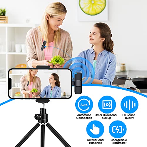Kopdkes Professional Wireless Lavalier Microphone For Iphone Ipad, Plug-Play 2.4G Ultra-Low Delay-Built-In Noise Reduction Chip-Lapel Microphone For Video Recording, Interview, Podcast, Vlog, Youtube #TOP5