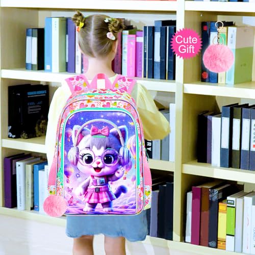 Image of WZLVO 3PCS Kids Backpack for Girls, Unicorn Dinosaur Animal Prechool Elementary Kindergarten School Bookbag with Lunch Box