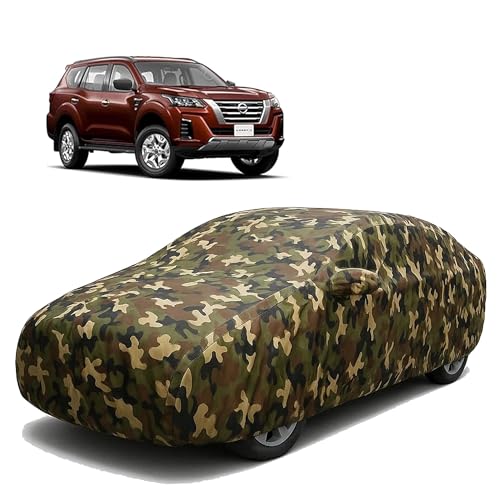 Image of Sulfar 100% Waterproof Car Body Cover Compatible with Mirror for Nissan Xterra with Long Lasting Durable Material (Triple Stitched, Full Bottom Elastic, Camouflage Army)