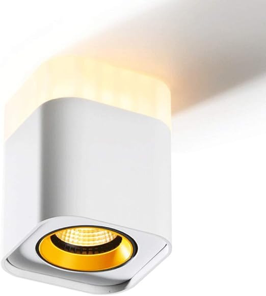Generic LED Ceiling 3 Modes Spotlight, White 5+3W 2 Light Flush Mount Lamp, shallow Mounted Downlight Anti Glare, Modern - Cube White Lighting Fixture Compatible with Living Room, Hallway, Corridor,Led Ceili