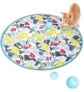 Jouet Interactif Pour Chat NGOKPYD - Balle Mobile Rechargeable Avec Plumes, Laser Rouge, Sons, Automatique