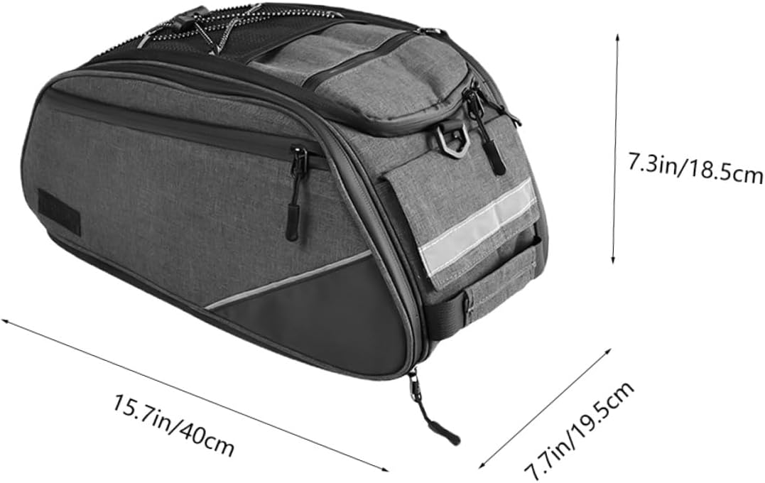 Bike Seat Bag Multi-Function Rear Rack Pouch for Bicycles Storage Reflective Strips Large Capacity for Cycling Essentials Easy to Install and Remove