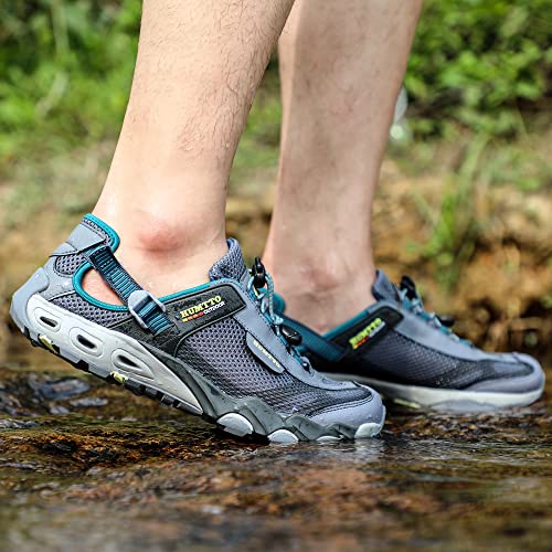 Image of HUMTTO Men's Amphibious Water Shoes - Hiking Sandals for Men Outdoor Water Sandal Closed Toe Non-Slip River Shoes Summer Quick Drying Aqua Shoe