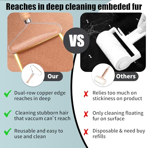 Axegy SEN-2 Pet Hair Remover For Couch - 2 Pack Dog Cat Hair Remover For Furniture Portable Pet Hair Fur Removal Tools Carpet Rakes Scraper thumb #2