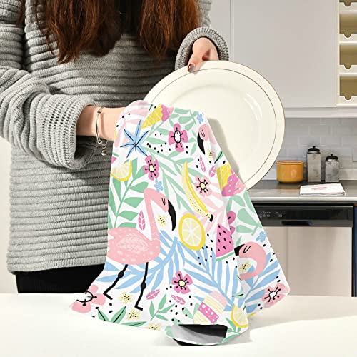 Kigai 1 Pack Pretty Flamingo Kitchen Towels Soft Highly Absorbent Dish Towels Reusable Kitchen Hand Towels For Kitchen Decorations Or Tea Towels 28 X 18 Inch #TOP5