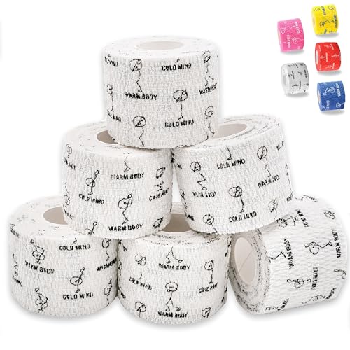 Image of WARM BODY COLD MIND 1.85 inch Weightlifting Thumb Tape - Hook Grip Tape for Powerlifting, Cross Training, Gym Tape, Workout, Weight Lifting Tape, Athletic Finger Wrap (White 6 Rolls)
