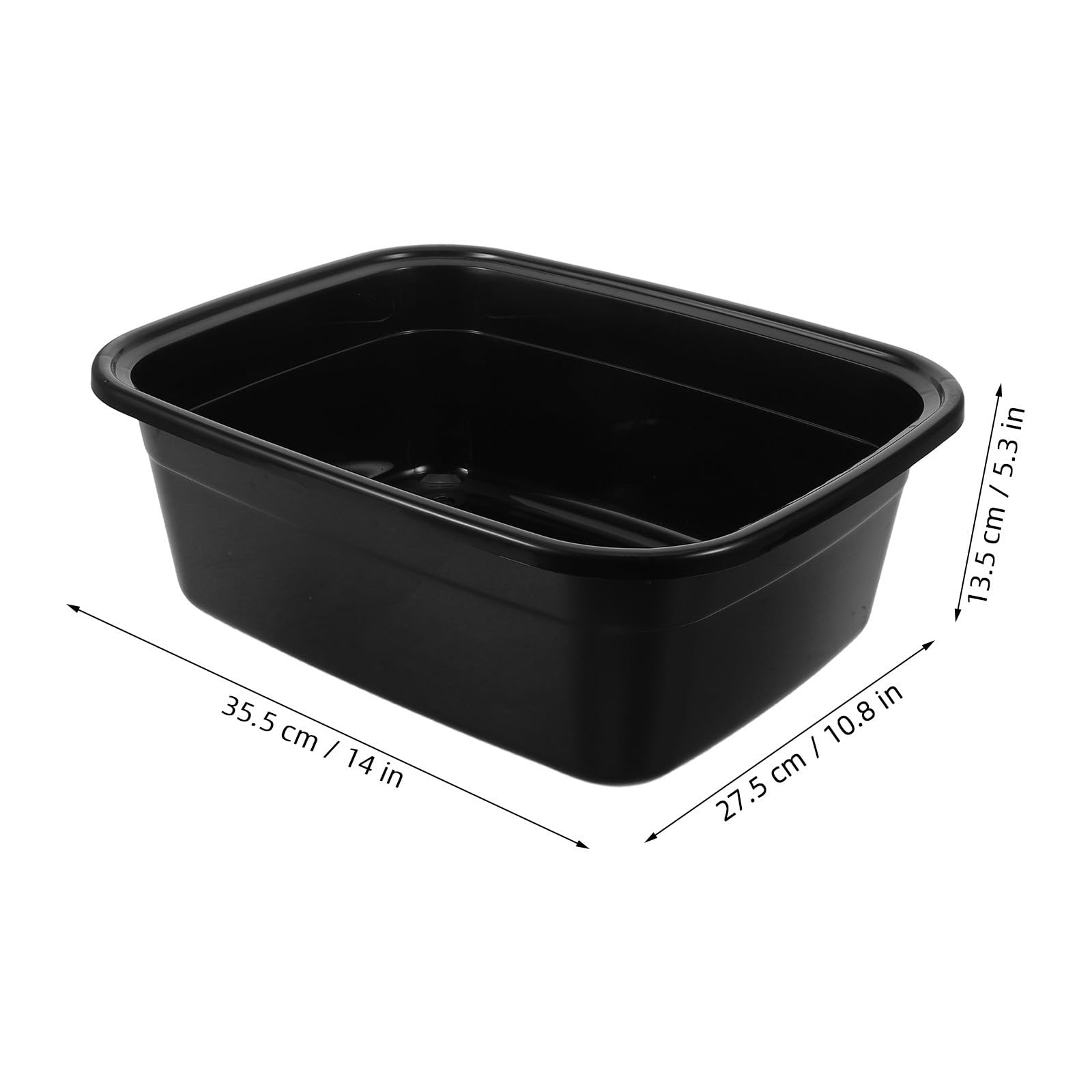 4 Piezas Juego de Lavabo de Plástico Negro 35,5x28x13,5 CM
