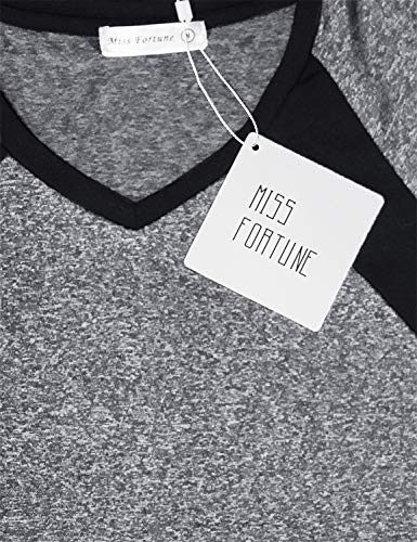 Camiseta feminina de ginástica Miss Fortuna para ioga Dri Fit Exercise, B-light Grey, X-Large