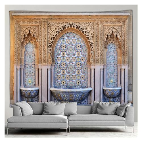 Tenture murale tapisserie murale marocaine géométrique pour décoration salon et chambre 200x150