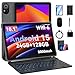 PRITOM 10 Zoll Tablet, 6-in-1 Tablets, 24 GB, 128 GB ROM, Android 15, 1024GB Expand,Qcta core, WiFi 6, 8000 Mah, Tablet mit Tastatur, Maus, Stylus und Schutzhülle, Grau