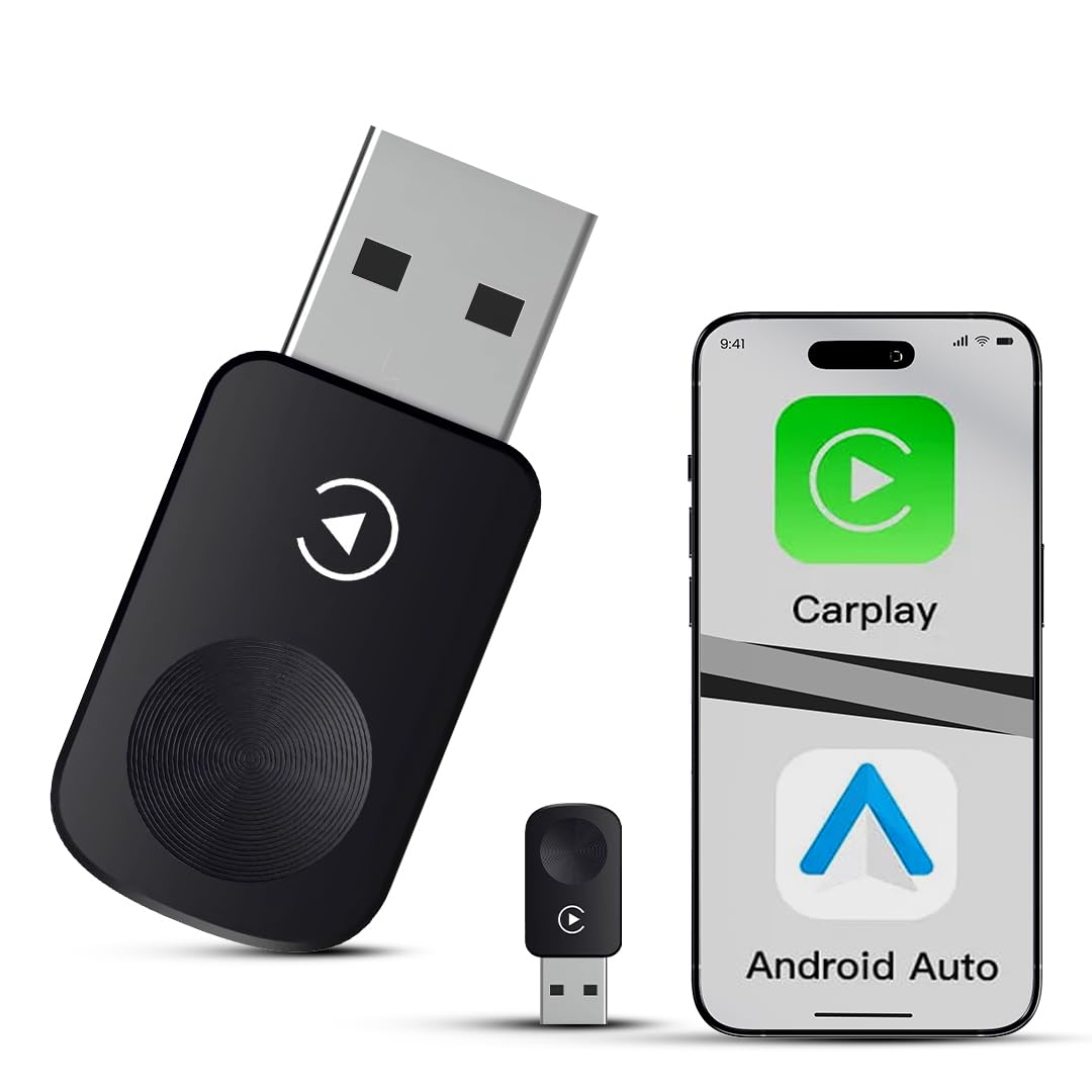 Wireless CarPlay & Android Auto Adapter – REVV Edition | Converts Wired CarPlay/Android Auto to Wireless | USB & USB-C Support | OEM Control Compatible | Plug & Play | Efficient Cooling