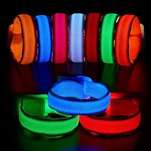 BBTO 12 Pieces Slap Armbands Bracelets Running for Runners Bracelets for Night Running, Cycling, Fishing, Concerts…