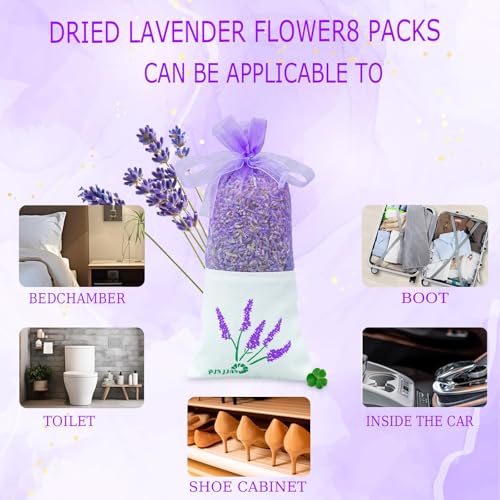 Umpeimvon 8P-XYCXB-MO 8 Packs Lavender Sachet Bags For Drawers And Closets, Long-Lasting Lavender Scented Sachets Home Fragrance Hanging Closet Air Freshener Oder Eliminator thumb #2