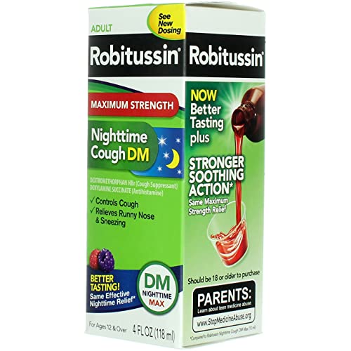 Robitussin Adult Nighttime Cough Dm Liquid Maximum Strength - 4 Oz, Pack Of 2 #TOP5