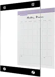 TORASO Quadro de vidro apagável a seco para parede, quadro branco de acrílico de vidro transparente de camada dupla, tamanho A4, 34,5 cm x 21,1 cm, papéis para pendurar em casa, escritório, escola