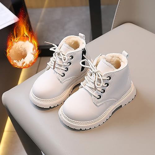 Toddler Winter Boots Little Boys Girls Fleece Lined Outdoor Snow Shoes Lace Up Side Zipper Ankle Boot Dress Shoes4