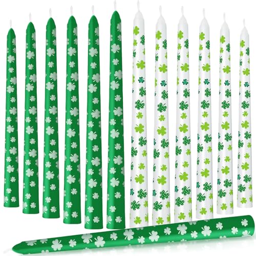 Bougies de table pour la Saint-Patrick non parfumées et décoration de dîner aux chandelles
