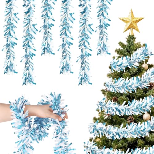 6 Stück x 2M Weihnachten Lametta Girlande, Lametta Girlande...