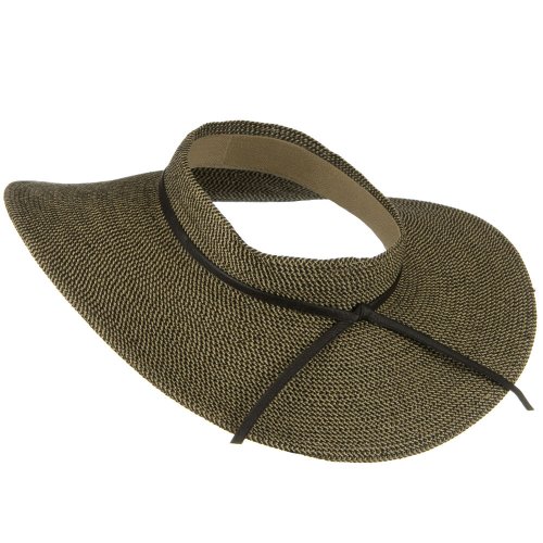 Jeanne Simmons Upf50+ Crownless 4 Inch Wide Brim Visor - Black Tweed Osfm #TOP1