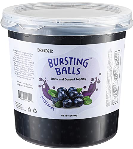 Blueberry Boba Pearls Blueberry Popping Boba Bursting Boba Blueberry Bubble Tapioca Pearls For Bubble Tea (Blueberry, 7 Lb 1 Pack)
