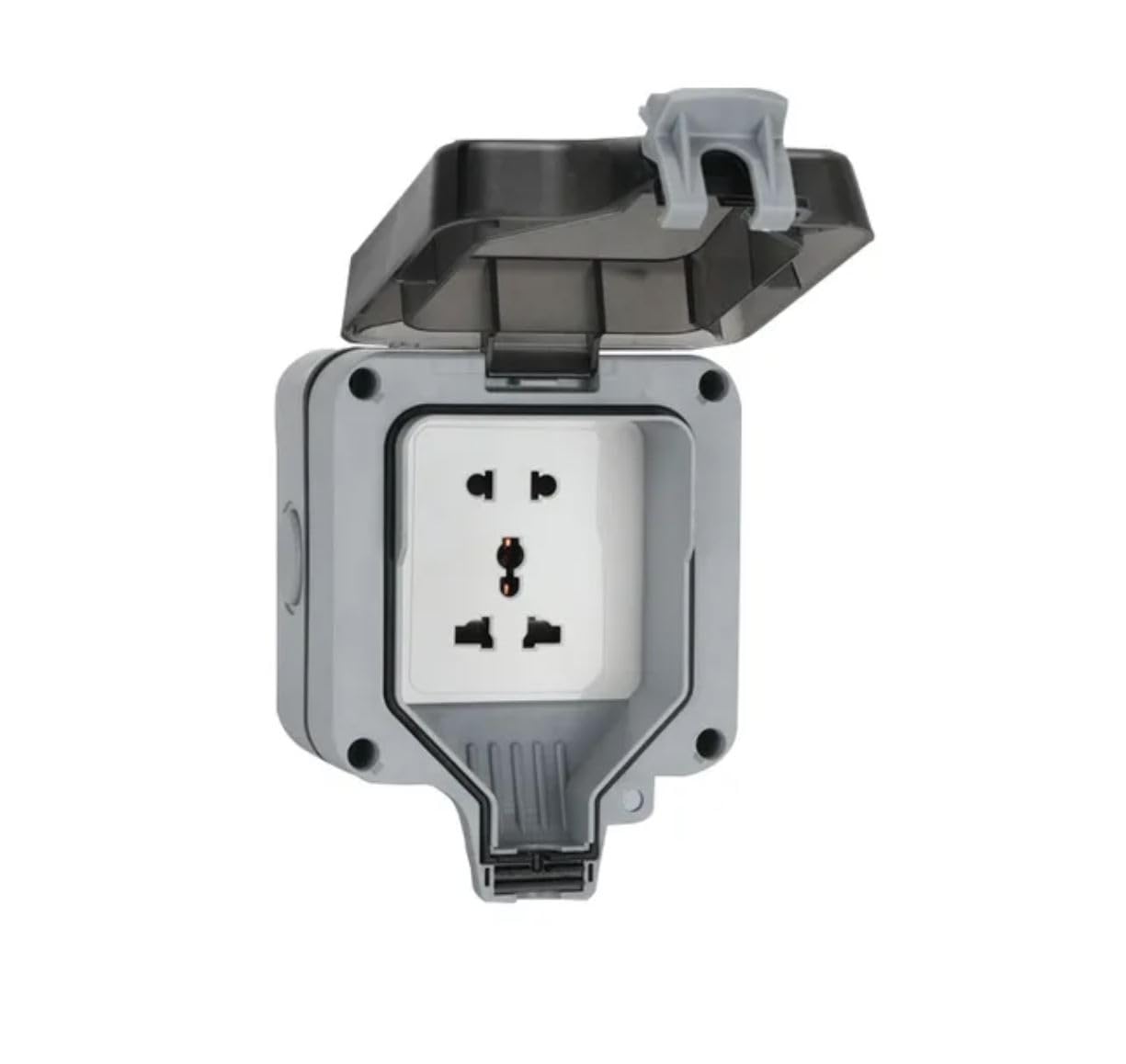 Eazyliv Tuya WiFi Smart Plug Outdoor Waterproof Universal Wall Socket Remote Control Weatherproof IP66 Wireless Socket 13A Compatible with Alexa, Echo, Google Home, Timer Function (Single Socket)