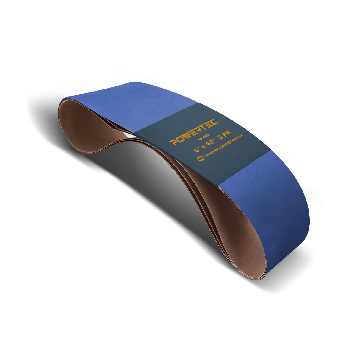 POWERTEC 6 x 48 Inch Zirconia Sanding Belts, 60 Grit Belt Sander Sanding Belt for Bench Sander Belt and Disc Sander