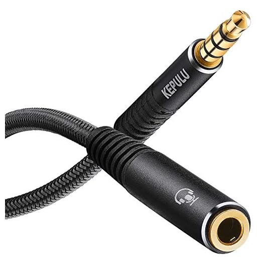 KEPULU 3.5mm Headphone Extension Cord, ProAudioLine [Strong-Braided Lossless Sound] TRRS Extender Cable 4-Pole Male to Female 1/8" Audio Cable, Headset with Microphone Extension Cable (4ft/1.2m)